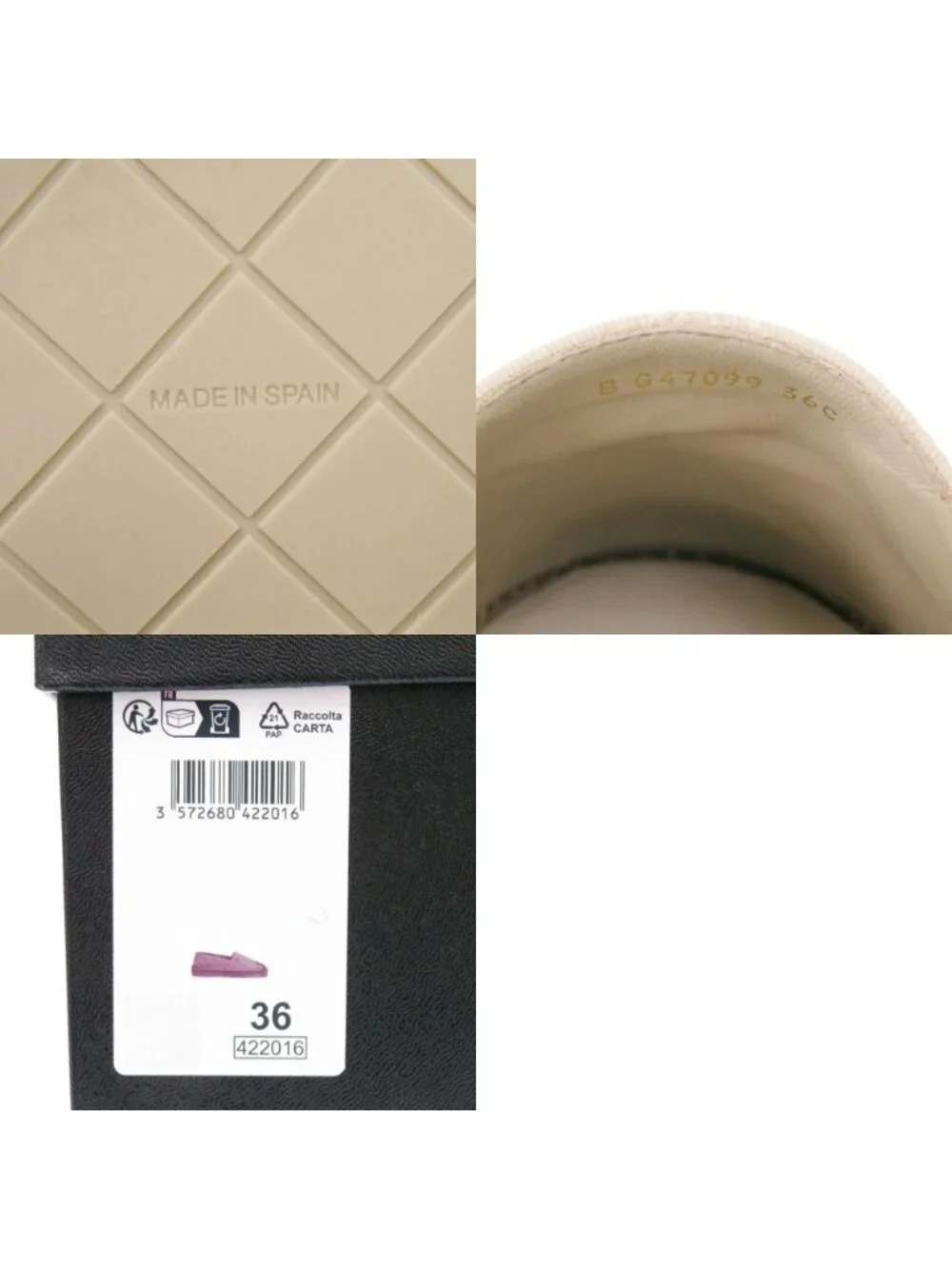 Chanel Espadrilles CC Logo 36 Cotton Lambskin Hemp Beige Flat Shoes